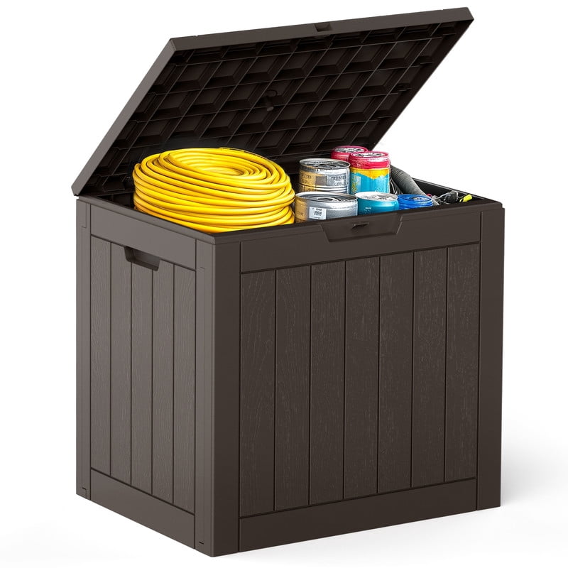0llx4l❤︎ Gianna 60 Gallon Deck Box, Lockable Resin Outdoor Storage Box with