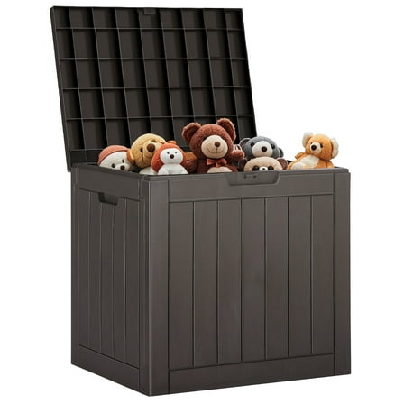 Gianna 31 Gallon Resin Deck Box, Waterproof UV Resistant Outdoor Storage Box for Garden, Indoor
