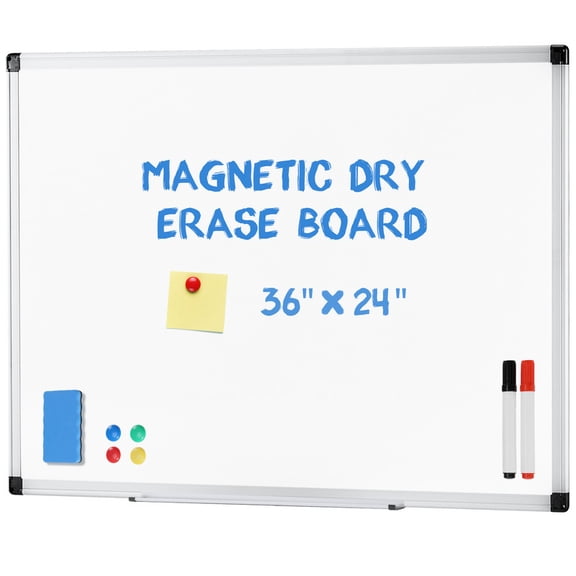 Gianna 36 X 24 inches Magnetic Dry Erase Board with Aluminum Frame, Whiteboard for Home，School，Office