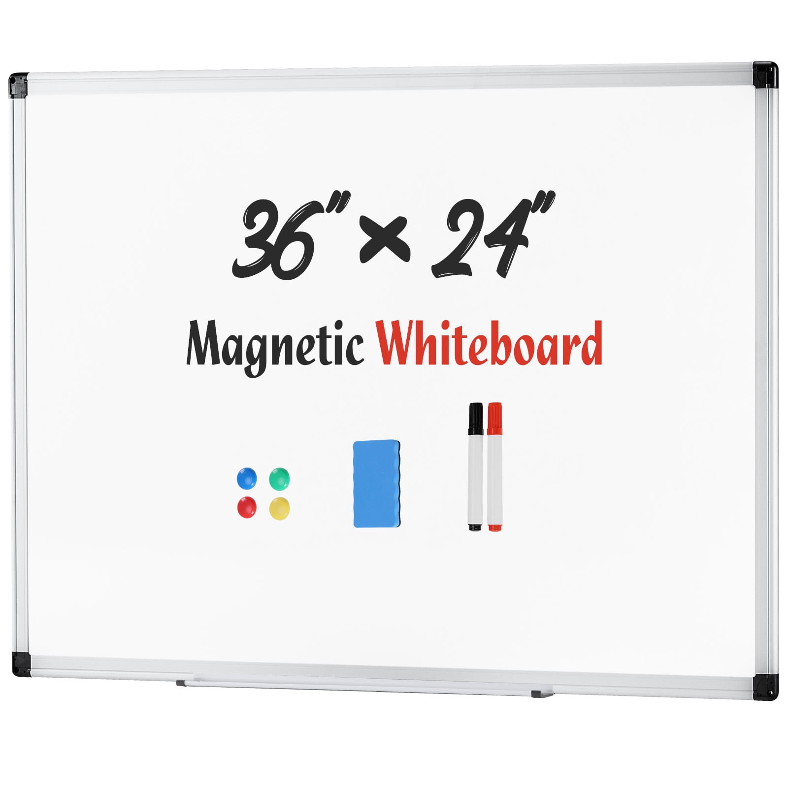 Gianna 36 x 24 in Magnetic Dry Erase Board with Aluminum Frame for Home, School, Office