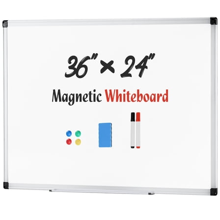 Gianna 36 X 24 inches Magnetic Dry Erase Board with Aluminum Frame, Whiteboard for Home，School，Office