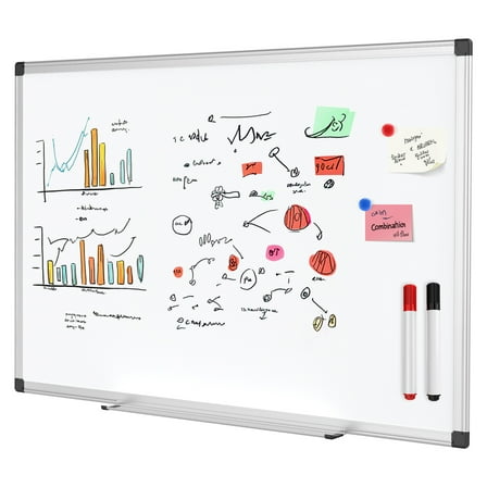 Gianna 36 X 24 inches Magnetic Dry Erase Board with Aluminum Frame, Whiteboard for Home School