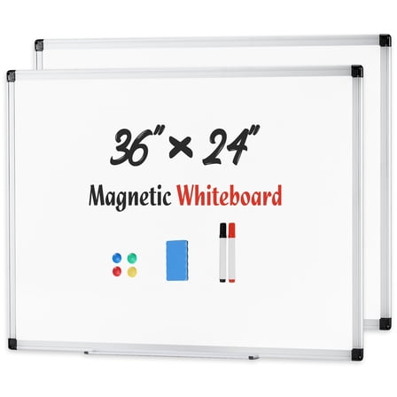 Gianna 36 X 24 inches Set Of 2 Magnetic Dry Erase Board with Aluminum Frame, Whiteboard for Home，School，Office