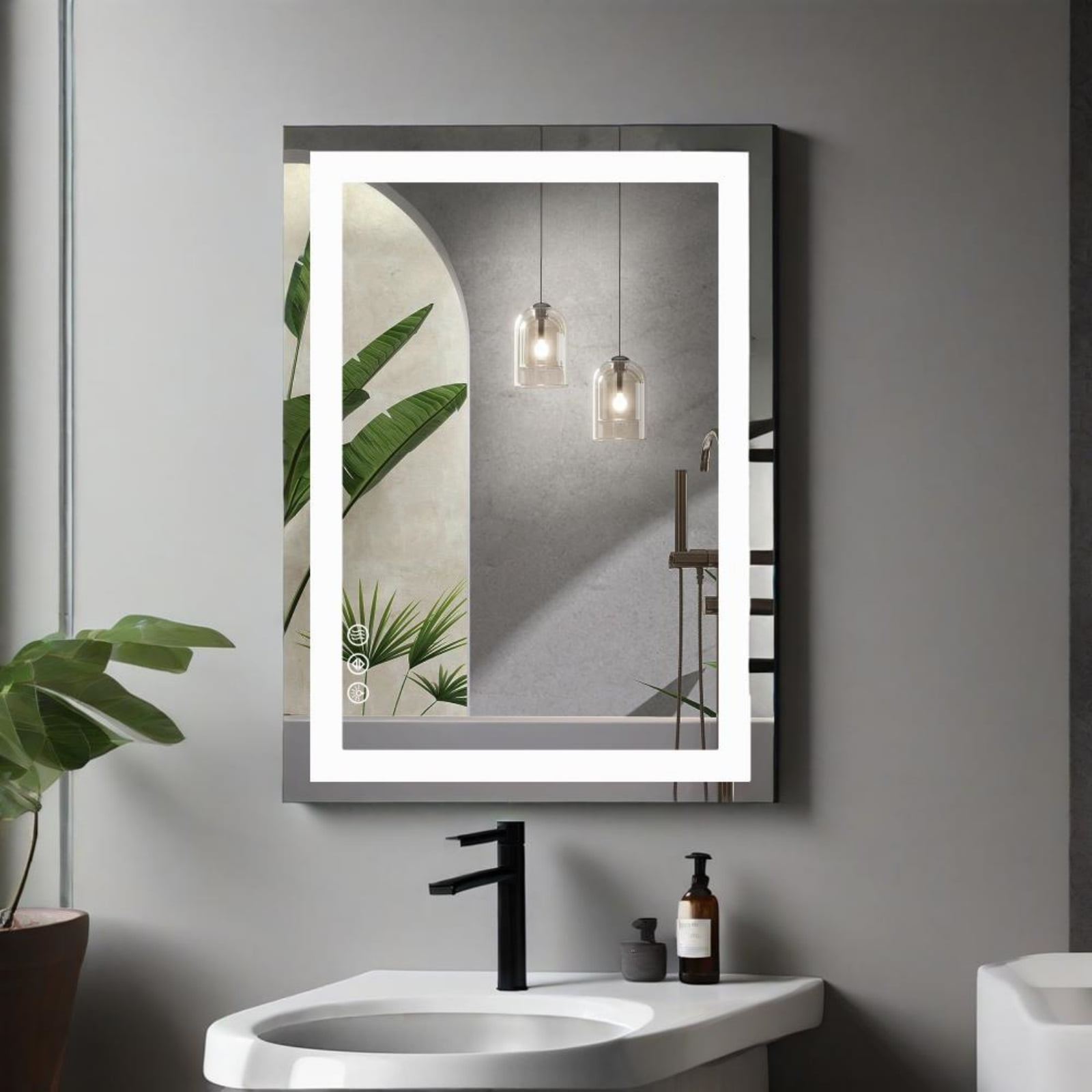 Gianna 36"x 36" LED Bathroom Mirror with Anti-Fog and Backlit Memory Function Tempered Glass