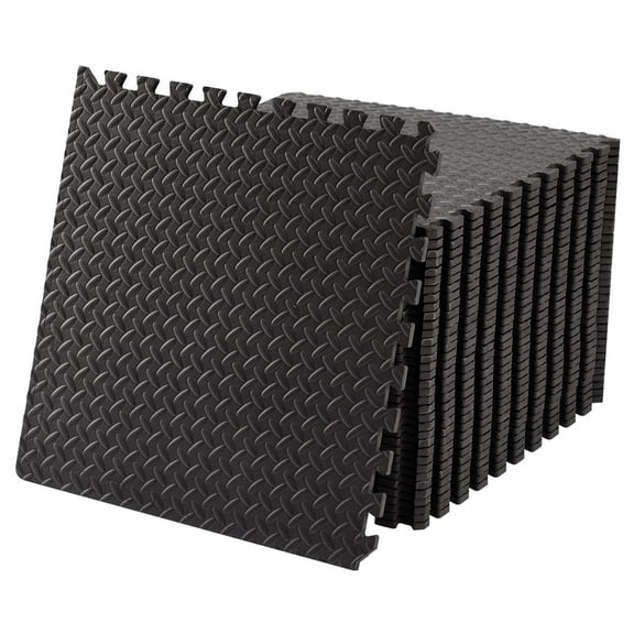 Gianna 36Pcs 1/2"Thick Gym Flooring Mats，Exercise Yoga Mat，Black-1