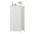 thumbnail image 1 of EDX 4 Drawer Fabric Dressers Cabinet, Ideal for Living Room & Bedroom Storage, White, 1 of 6