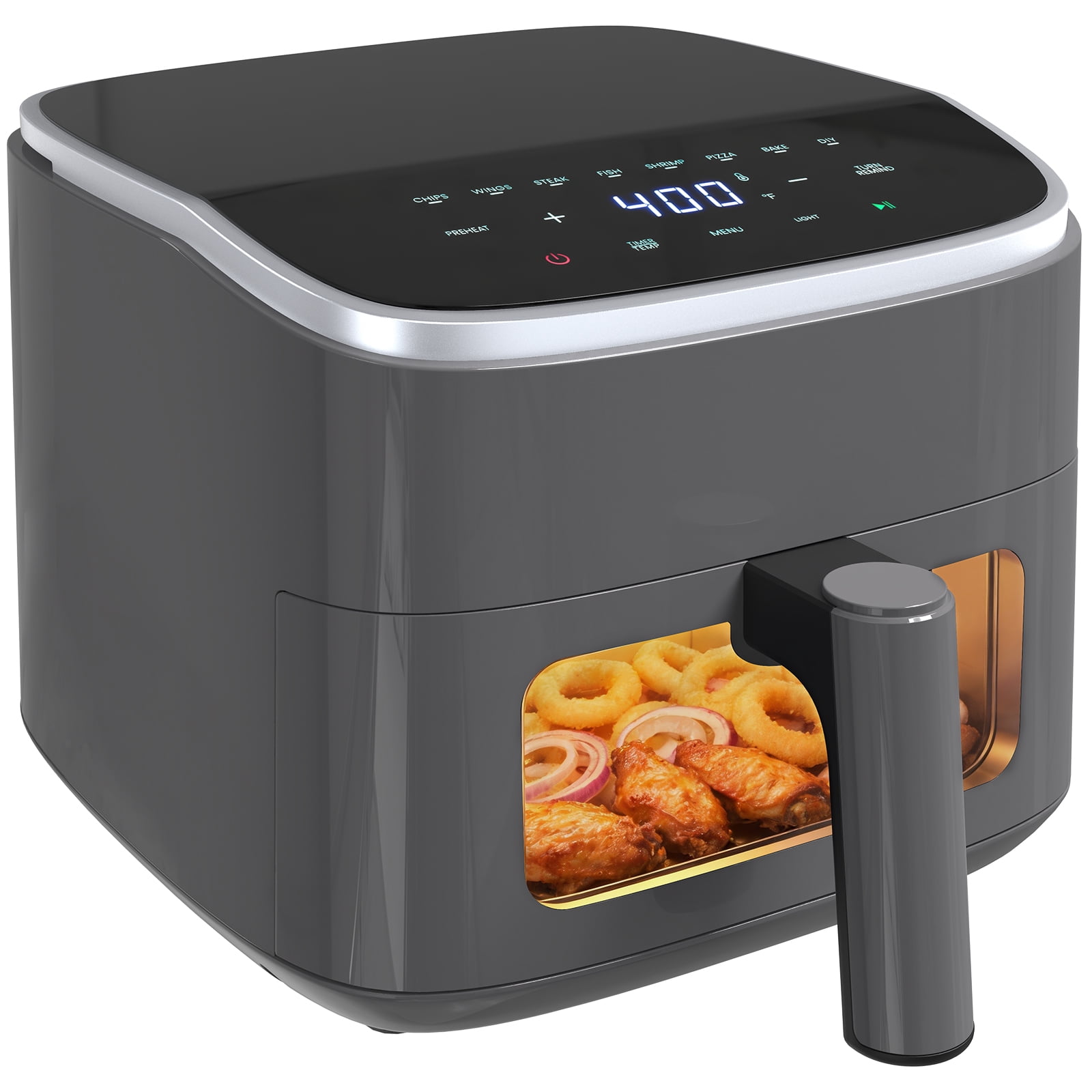 Gianna 4 Qt Compact Air Fryer, 4-in-1 Cooking Functions, Dishwasher-Safe Parts, Gray