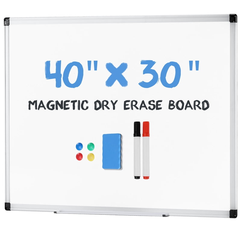 Gianna 40 X 30 inches Magnetic Dry Erase Board with Aluminum Frame, Whiteboard for Home，School，Office
