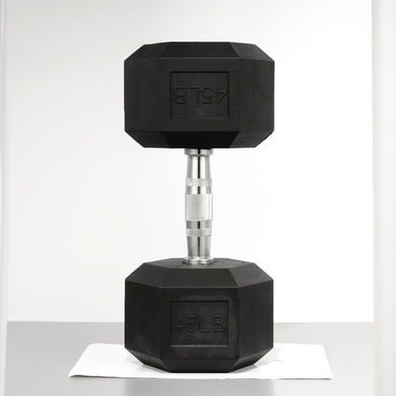 Gianna 45 lbs Hex Dumbbells with Rubber Coated, Hand Weights for Exercises and Fitness