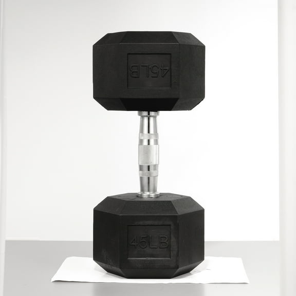 Gianna 45 lbs Hex Dumbbells with Rubber Coated, Hand Weights for Exercises and Fitness