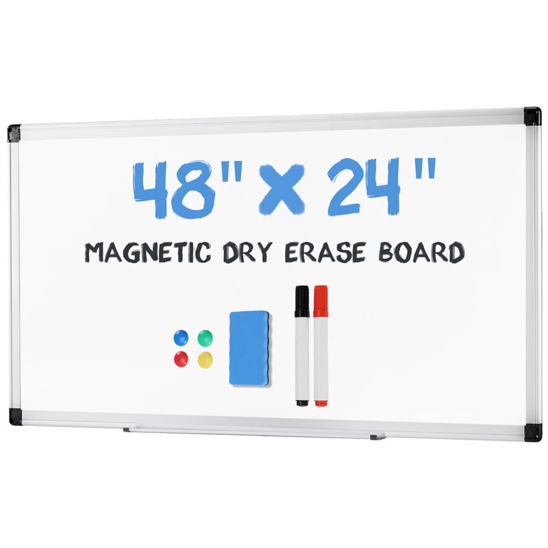 Gianna 48 X 24 inches Magnetic Dry Erase Board with Aluminum Frame, Whiteboard for Home，School，Office