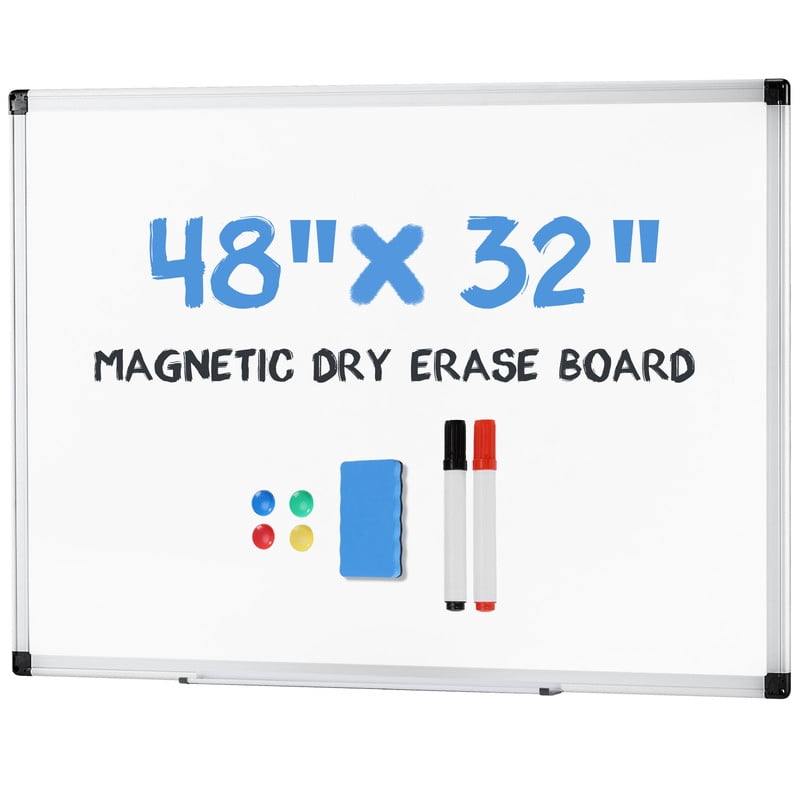 Gianna 48 X 32 inches Magnetic Dry Erase Board with Aluminum Frame, Whiteboard for Home，School，Office
