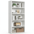 thumbnail image 1 of Gianna 5-Tier Bookshelves with Adjustable Shelves, Floor Standing Bookcase for Home & Office Storage, White, 1 of 5