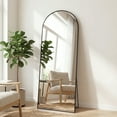 thumbnail image 1 of Gianna 56"x21" Arched High-Quality Full Length Mirror, Aluminum Alloy Frame Ensures Stability, Standing Design for Bedroom, Black, 1 of 5