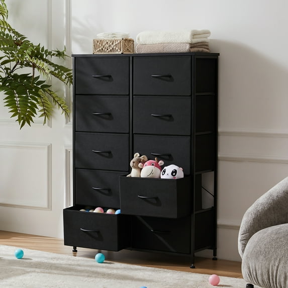 Gianna 6 Drawer Dresser and 7 Drawer Dresser Set of 2 for Bedroom, Living Room, Hallway, Tall Chest Organizer with Fabric Bins, Steel Frame, Rust Brown