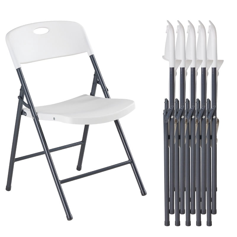 Gianna 6 Pack Plastic Folding Chairs Stackable Patio Garden Office Wedding Party Event Chairs, White - Walmart.com