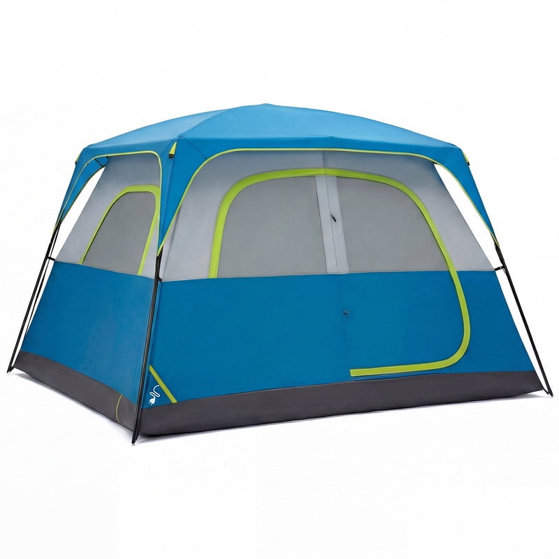 Gianna 6 Person Waterproof & Windproof Family Camping Tent with Large Interior, Easy Setup Cabin Tent with Mesh Windows & Skylights, Portable Outdoor Tent for Camping, Navy Blue