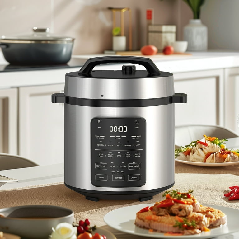 4-in-1 Multi-Function 6 Qt. Silver Electric Pressure Cooker 4-in-1 Multi-Function 6 Qt. Silver Electric Pressure Cooker