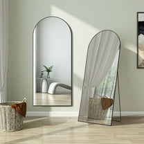 CONCETTA 64"x21" Arched Full Length Mirror with Stand Aluminum Frame Floor Mirror for Bedroom,Black