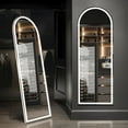 thumbnail image 1 of CONCETTA 64"x21" LED Arched Full Length Mirror, Lighted Full Body Mirror with Aluminum Frame and Polished Glass for Bedroom, 1 of 8