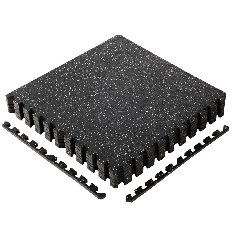 Gianna 6Pcs 1/2"Thick Gym Flooring Mats EVA Foam Exercise Yoga Mat，Black-2