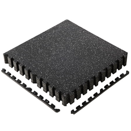 Gianna 6Pcs 1/2"Thick Gym Flooring Mats EVA Foam Exercise Yoga Mat,Black-2