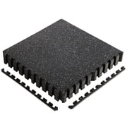 Gianna 6Pcs 1/2"Thick Gym Flooring Mats，Exercise Yoga Mat，Black-1