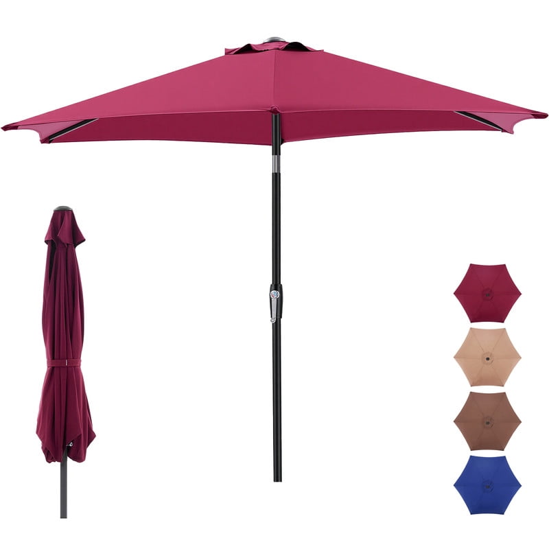 Gianna Patio Umbrella – 7.5ft Outdoor Table Umbrella with Tilt & Crank, 8 Sturdy Ribs, Waterproof UV-Resistant Fabric