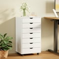 thumbnail image 1 of Gianna 7 Drawer Storage Cabinet with Wheels for Bedroom, Home, Office Organization, White, 1 of 6