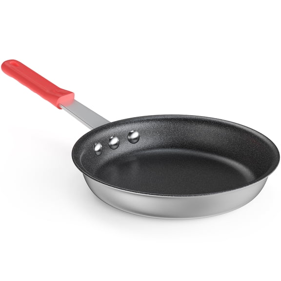 Gianna 8-Inch Non Stick Frying Pan, Heavy-Gauge Aluminum Skillet with Reinforced Coating, Red Handle, Dishwasher & Oven Safe Cookware