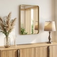 thumbnail image 1 of Gianna Anti-Fog Bathroom Wall Mirror – 22" x 30" Shatterproof Vanity Mirror with Rectangular Metal Frame, Gold, 1 of 5