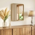 thumbnail image 1 of Gianna Anti-Fog Bathroom Wall Mirror – 24" x 30" Shatterproof Vanity Mirror with Rectangular Metal Frame, Gold, 1 of 5