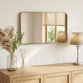 thumbnail image 1 of Gianna Anti-Fog Bathroom Wall Mirror – 24" x 36" Shatterproof Vanity Mirror with Rectangular Metal Frame, Gold, 1 of 5