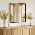 thumbnail image 1 of Gianna Anti-Fog Bathroom Wall Mirror – 28" x 32" Shatterproof Vanity Mirror with Rectangular Metal Frame, Black, 1 of 5
