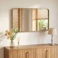 thumbnail image 1 of Gianna Anti-Fog Bathroom Wall Mirror – 30" x 48" Shatterproof Vanity Mirror with Rectangular Metal Frame, Gold, 1 of 5