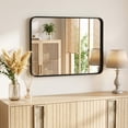 thumbnail image 1 of Gianna Anti-Fog Bathroom Wall Mirror – 32" x 40" Shatterproof Vanity Mirror with Rectangular Metal Frame, Black, 1 of 5