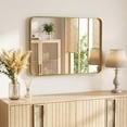 thumbnail image 1 of Gianna Anti-Fog Bathroom Wall Mirror – 32" x 40" Shatterproof Vanity Mirror with Rectangular Metal Frame, Gold, 1 of 5