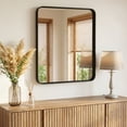 thumbnail image 1 of Gianna Anti-Fog Bathroom Wall Mirror – 36" x 40" Shatterproof Vanity Mirror with Rectangular Metal Frame, Black, 1 of 5