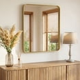 thumbnail image 1 of Gianna Anti-Fog Bathroom Wall Mirror – 36" x 40" Shatterproof Vanity Mirror with Rectangular Metal Frame, Gold, 1 of 5