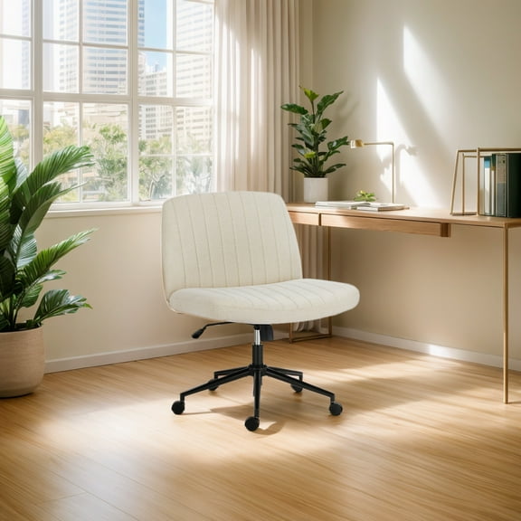 Gianna Armless Office Chair Adjustable Swivel Ergonomic Desk Chair with Wheels for Home Office