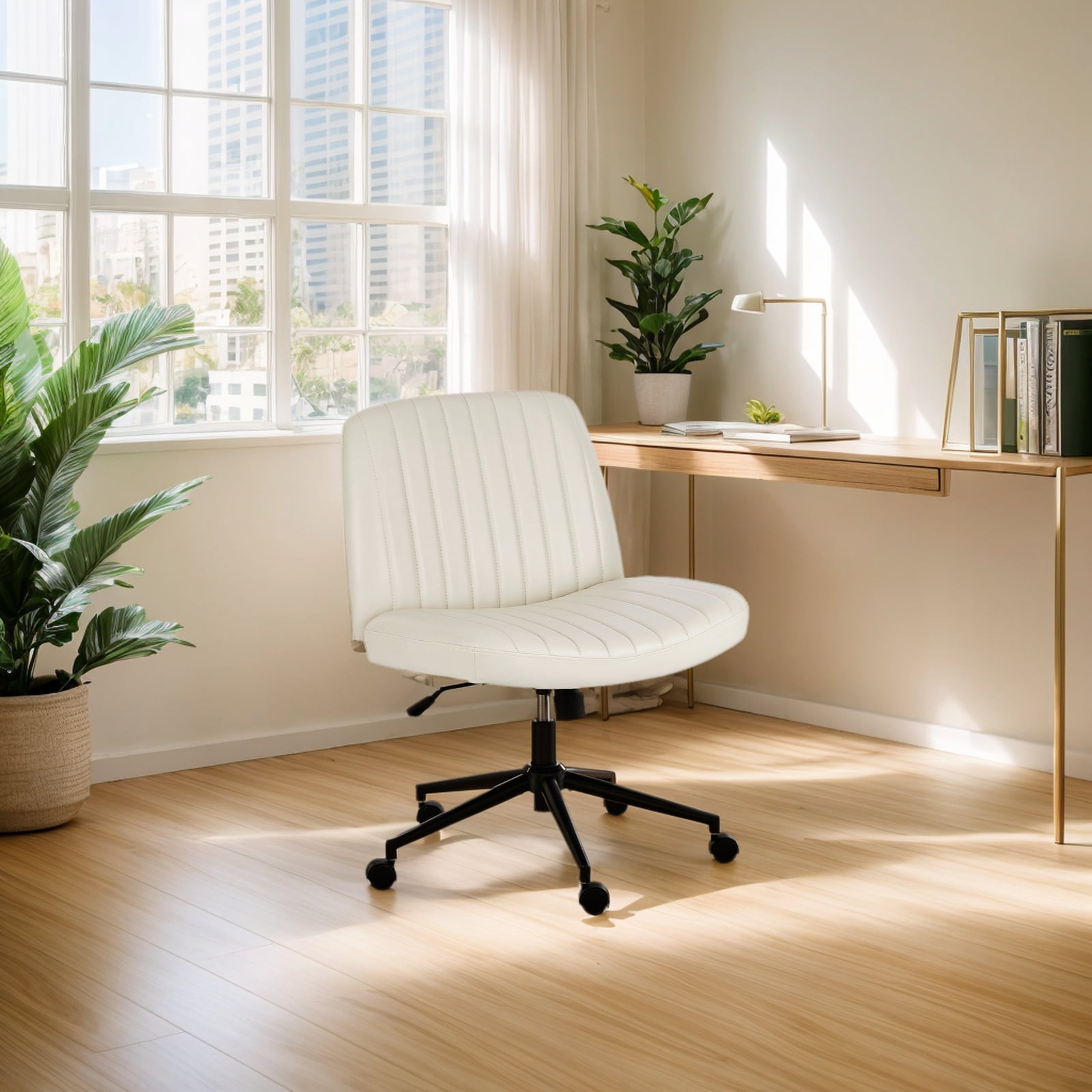 Gianna Armless Office Chair Adjustable Swivel Ergonomic Desk Chair with Wheels for Home Office