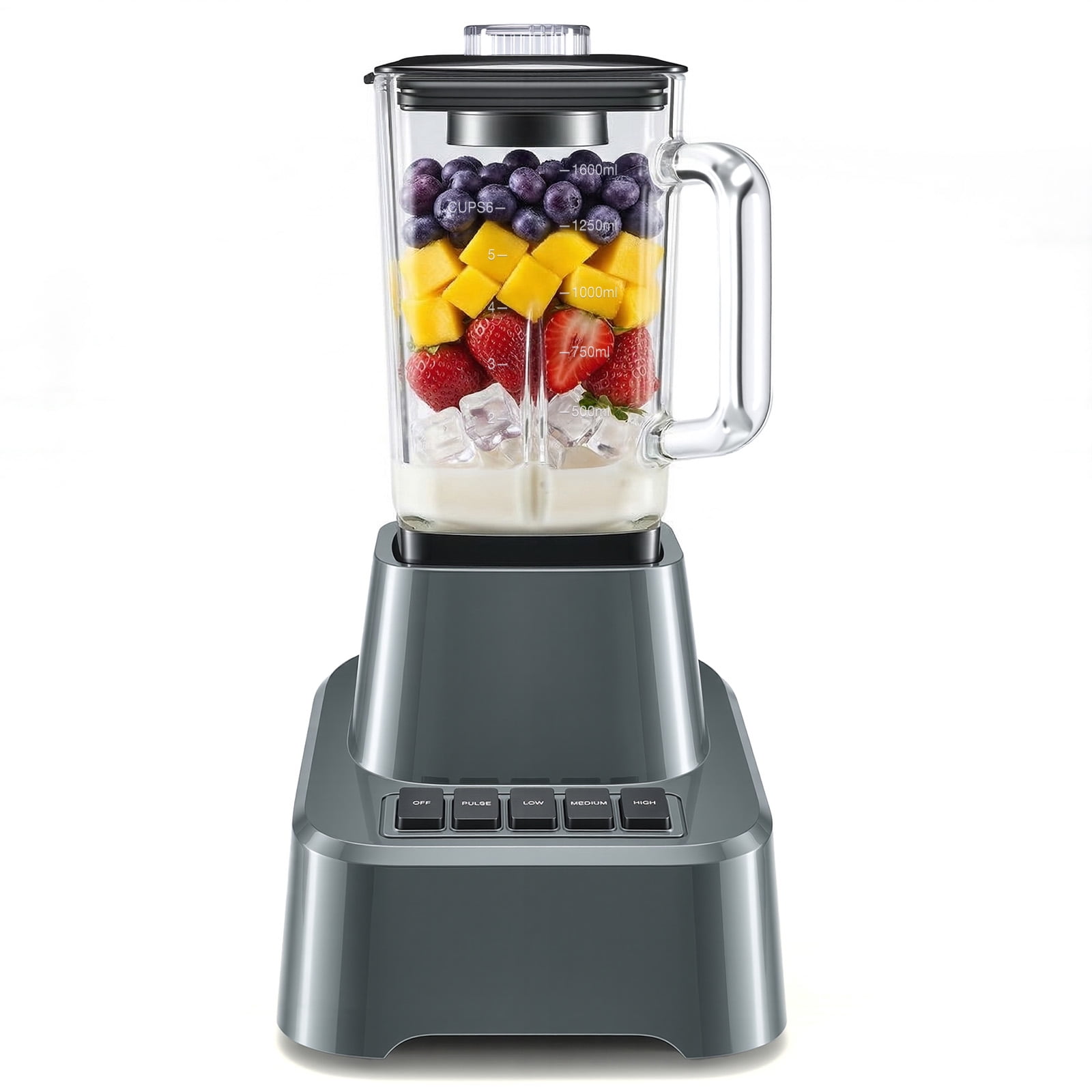 Gianna Blender with 850 Peak Watts, 54oz Full-Size Countertop Blender, 4 Speeds with Pulse for Smoothies & Frozen Drinks, Dishwasher Safe & Non-Slip Base, Silver