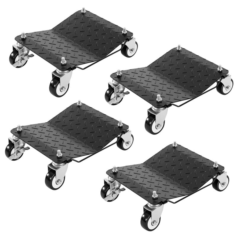 Gianna Car Dolly Set of 4, 6000 lbs Moving Dolly Wheel Dolly Car Tire Stake Set Heavy-Duty Car Tire Cart with Brakes for Vehicle, Cars, Trucks, Trailers, Motorcycles, and Boats