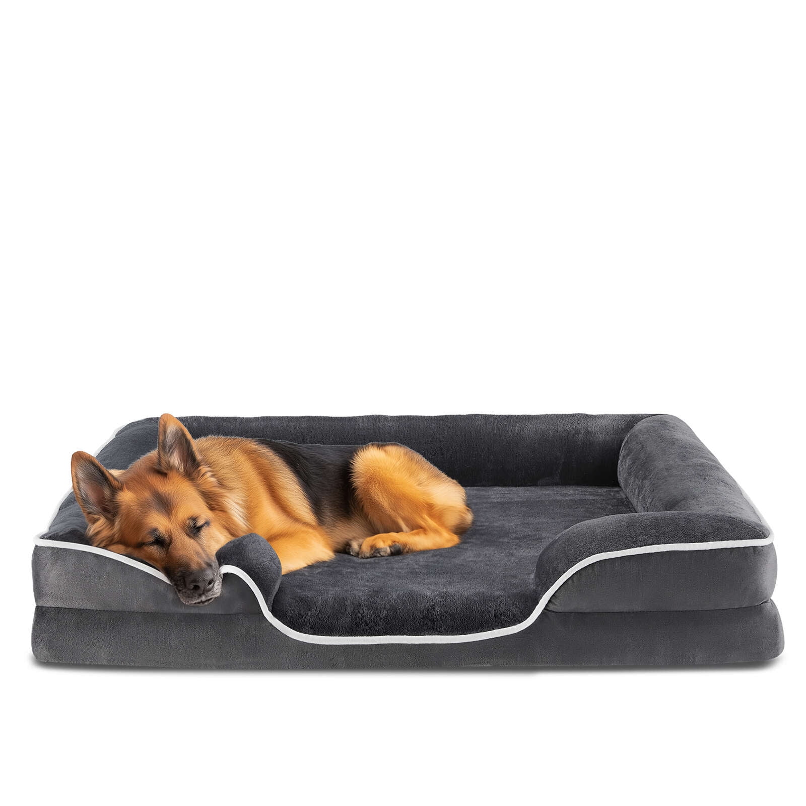 Gianna Dog Bed for Large Size Dogs, Supportive Memory Foam Dog Sofa, Gray