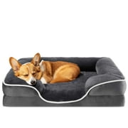 Gianna Dog Bed for Medium Size Dogs, Supportive Memory Foam Dog Sofa, Gray
