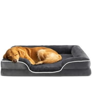 Gianna Dog Bed for X-Large Size Dogs, Supportive Memory Foam Dog Sofa, Gray