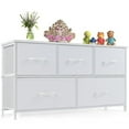 thumbnail image 1 of JIOABL Dresser for Bedroom with 5 Drawers, Fabric Cabinet, Storage Organizer Units Furniture, White, 1 of 9