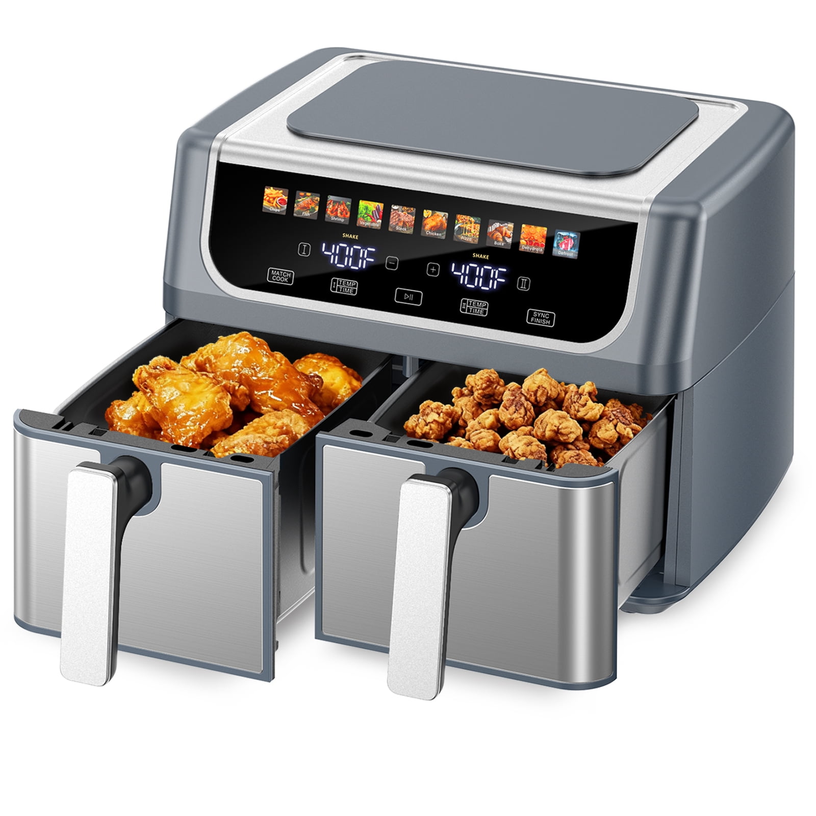 Gianna Dual Basket Air Fryer Oven, Digital Control, Clear-View Window, Versatile Air Fryer for Roasting, Baking, Reheating Healthy Meals - Walmart.com