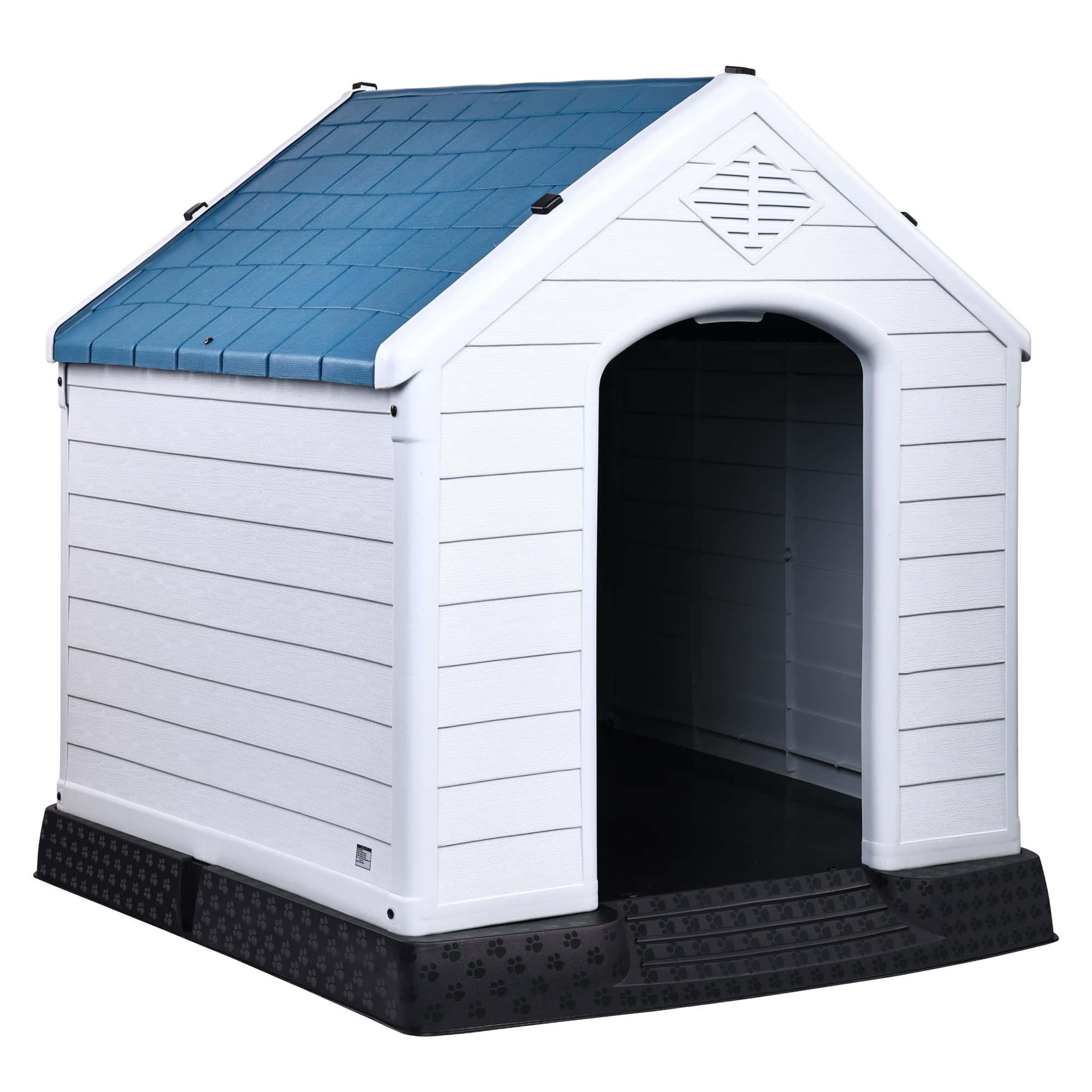 Gianna Durable Plastic Dog House, Weatherproof Insulated Kennel with ...