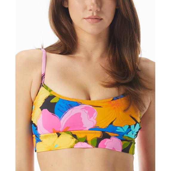 Gianna Floral-Print Mid-Line Bikini Top Multi XL